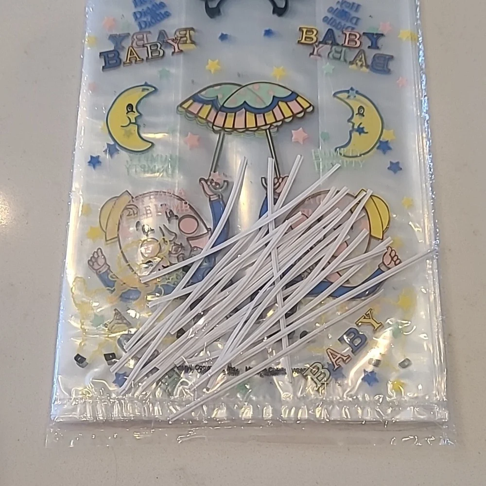 24 Baby Shower Party Cello Bags - Blue and Yellow. New